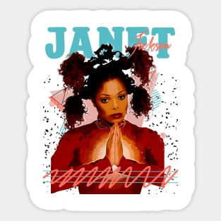 Janet JacKson Together Again Fan Art Retro Design // Vintage Sticker